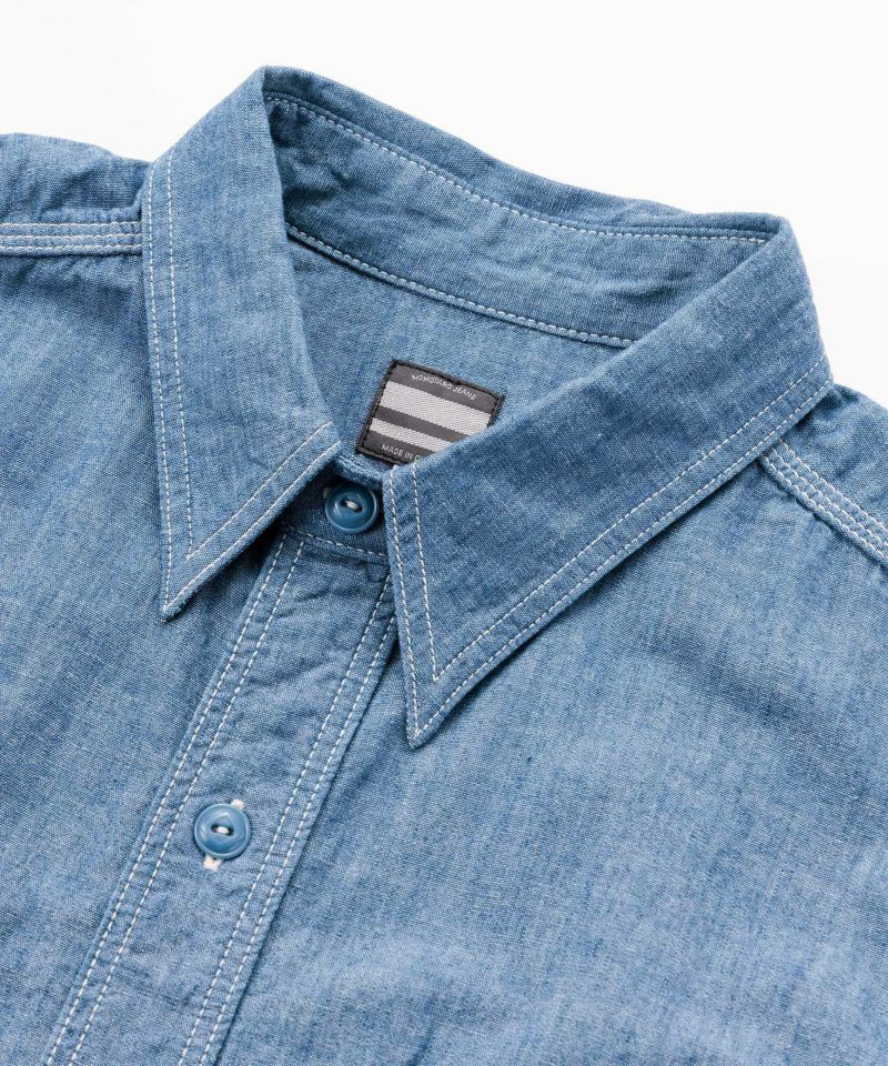 Momotaro - GTB Selvedge Chambray Shirt Blue