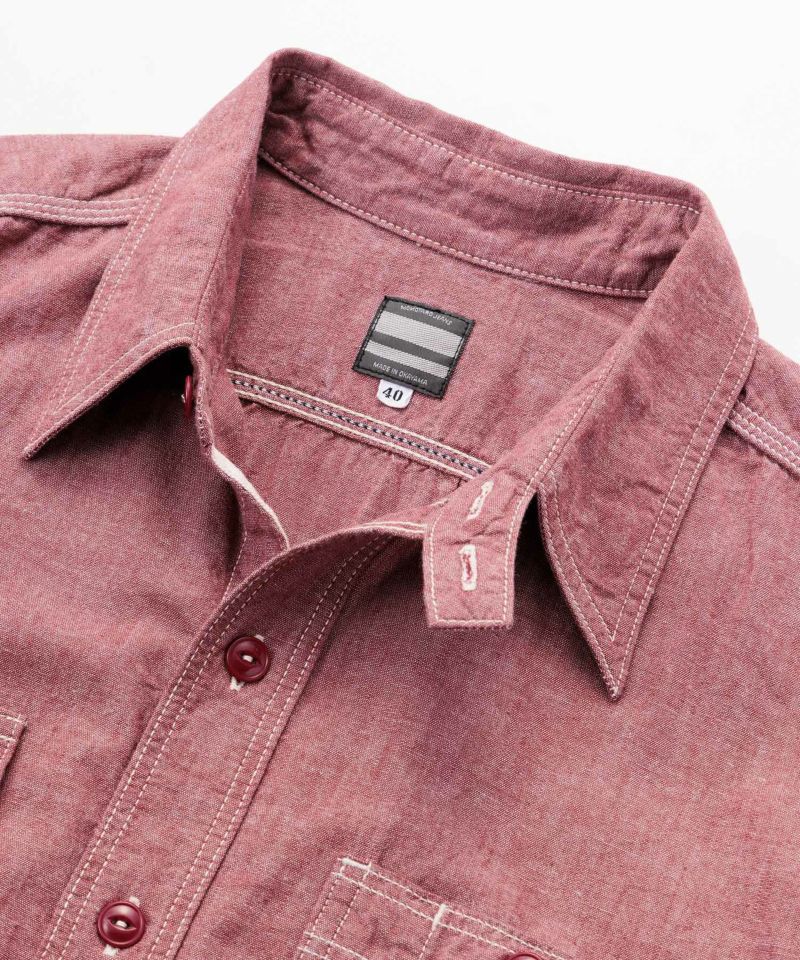 Momotaro - GTB Selvedge Chambray Shirt Red