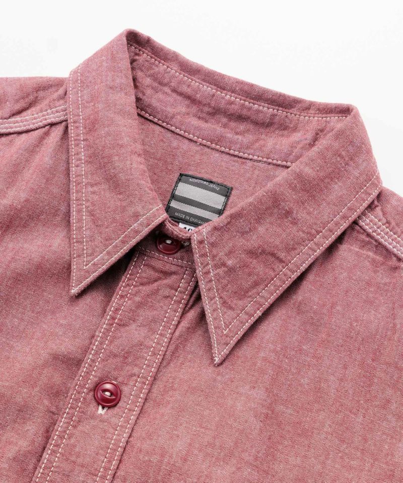 Momotaro - GTB Selvedge Chambray Shirt Red