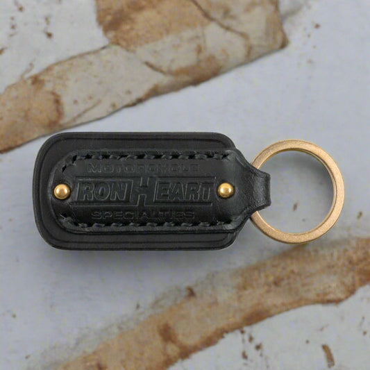 Iron Heart - Buttero Leather Key Ring w/Embossed Iron Heart Logo - Black