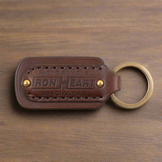 Iron Heart - Buttero Leather Key Ring w/Embossed Iron Heart Logo - Brown