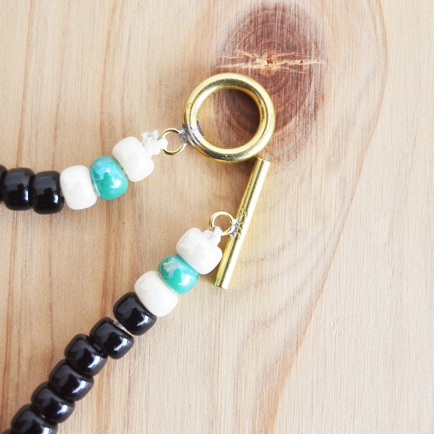 Kobashi Studio - Necklace Black/Off-White/Turquoise 5015