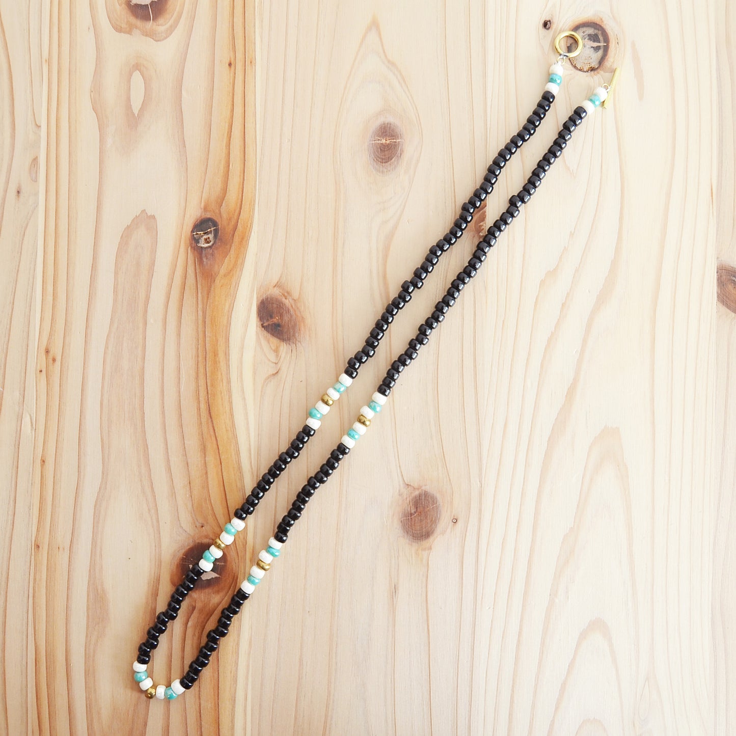 Kobashi Studio - Necklace Black/Off-White/Turquoise 5015