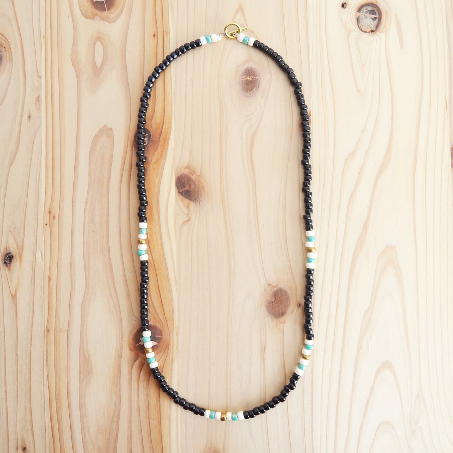Kobashi Studio - Necklace Black/Off-White/Turquoise 5015