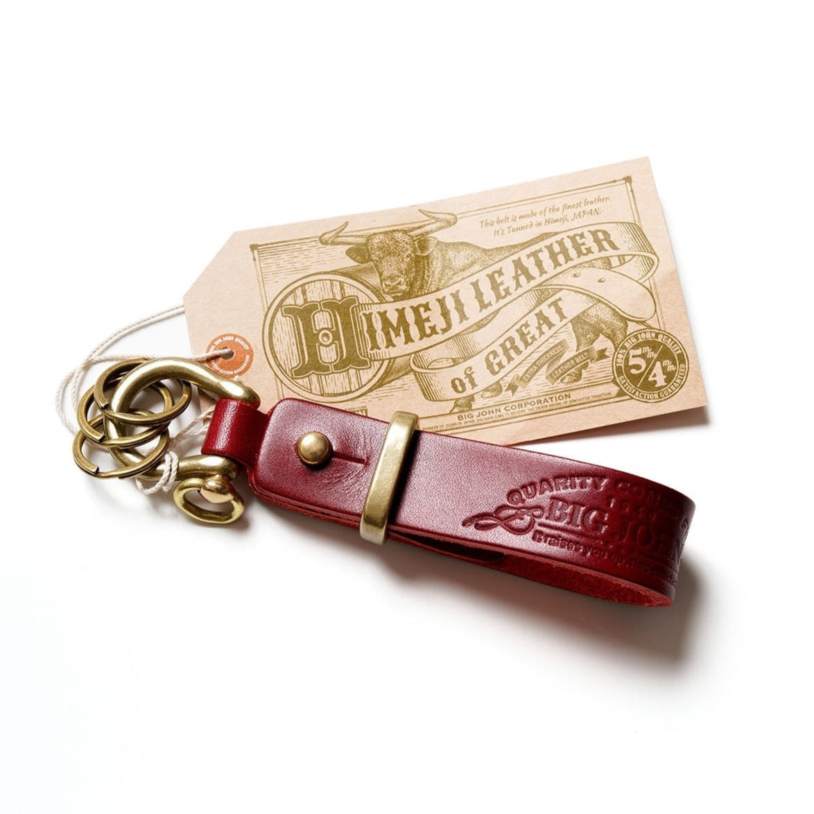 Big John - Key Ring Himeji Leather Red
