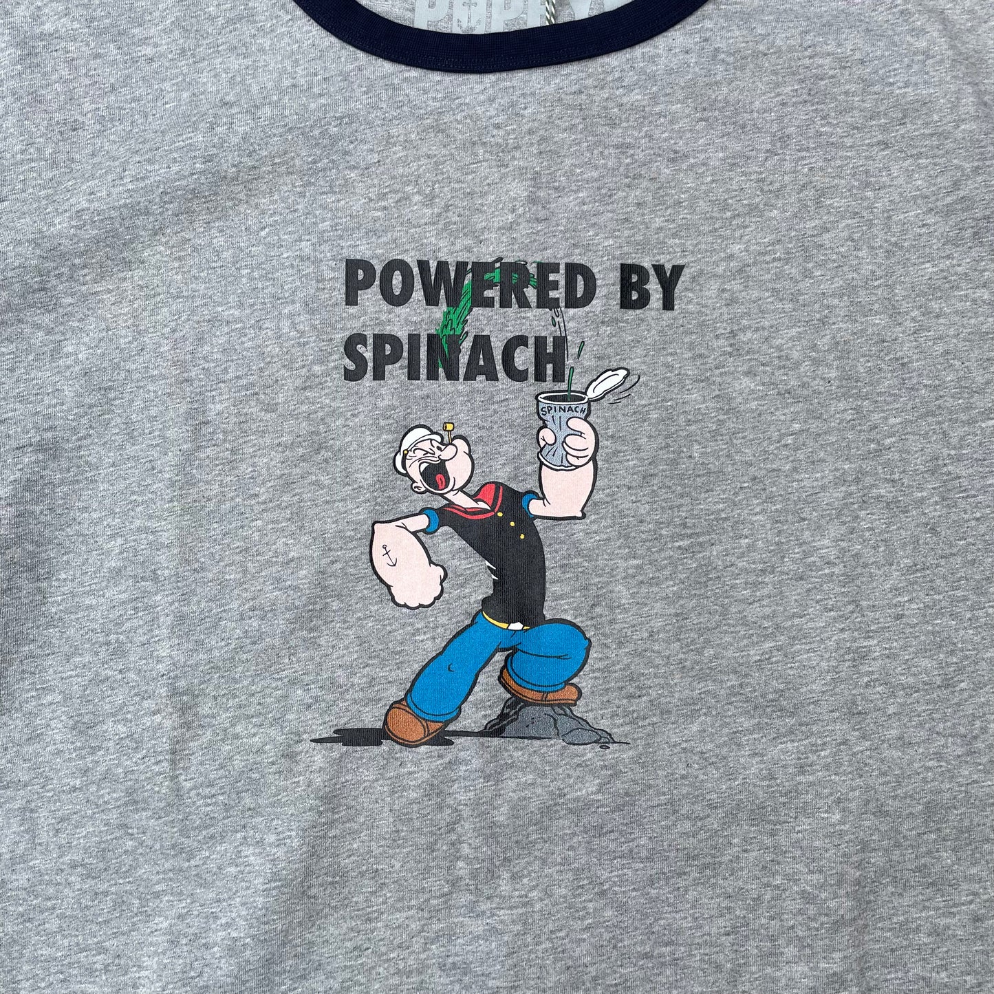 School of Life Projects - Popeye Ringer Spinach Tee (grey/navy)