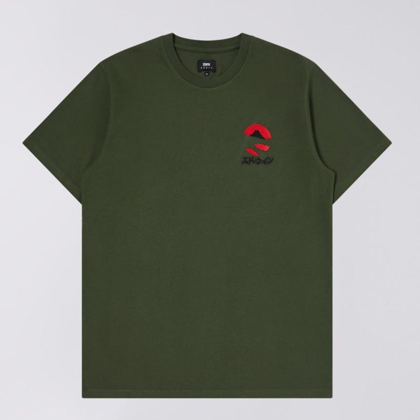 Edwin - Kamifuji Tee Front Embroidery (Green)