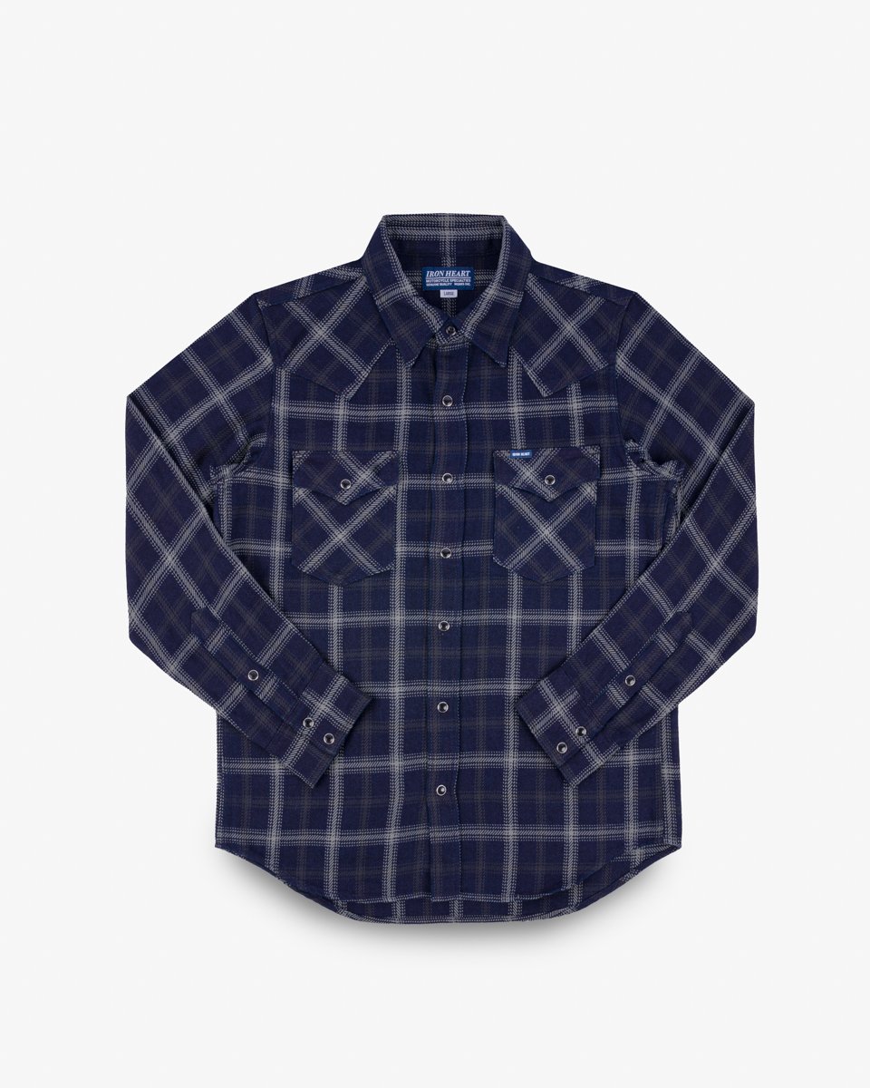 Iron Heart - IHSH-411 BLK Indigo Check