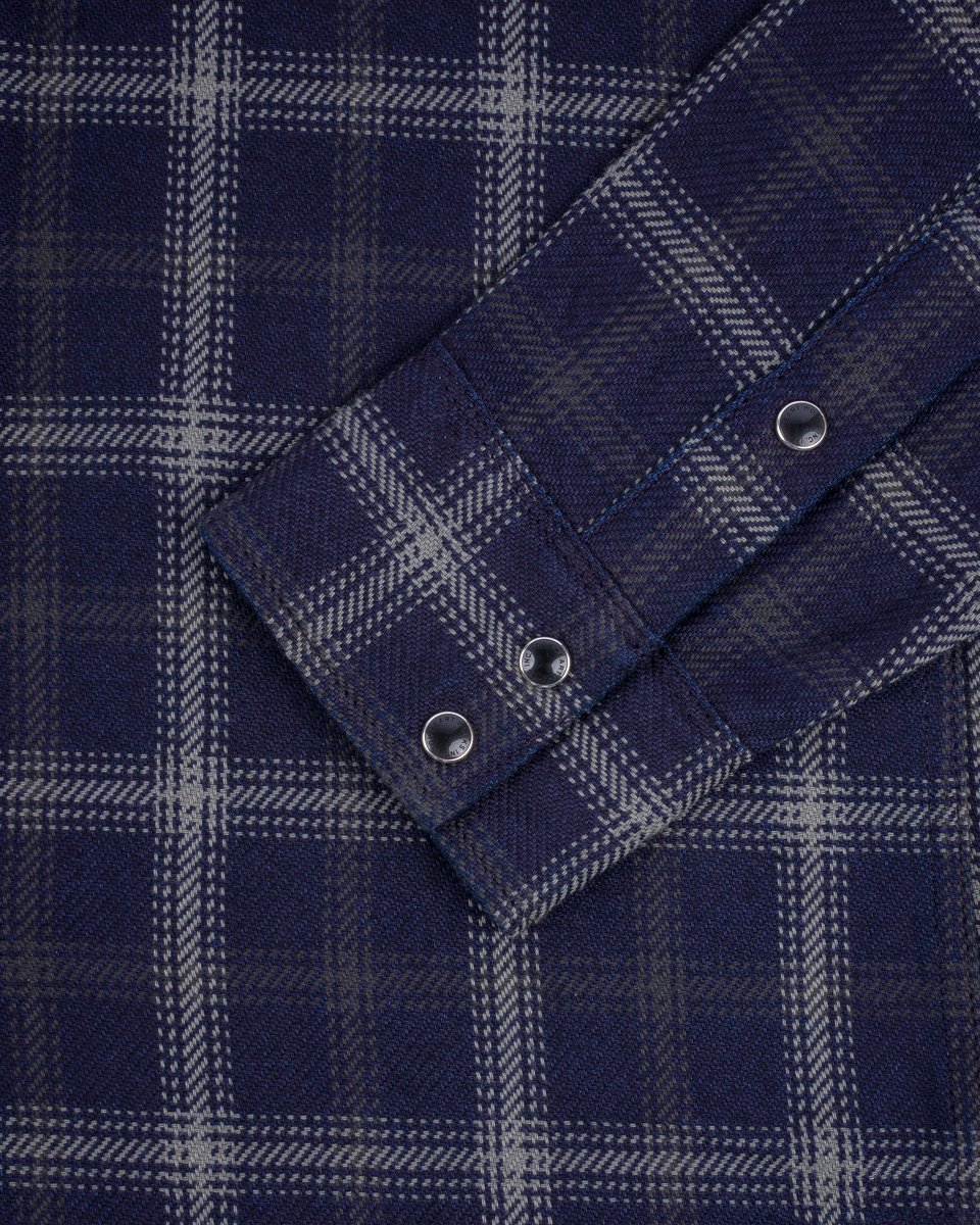 Iron Heart - IHSH-411 BLK Indigo Check