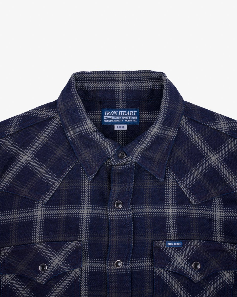 Iron Heart - IHSH-411 BLK Indigo Check