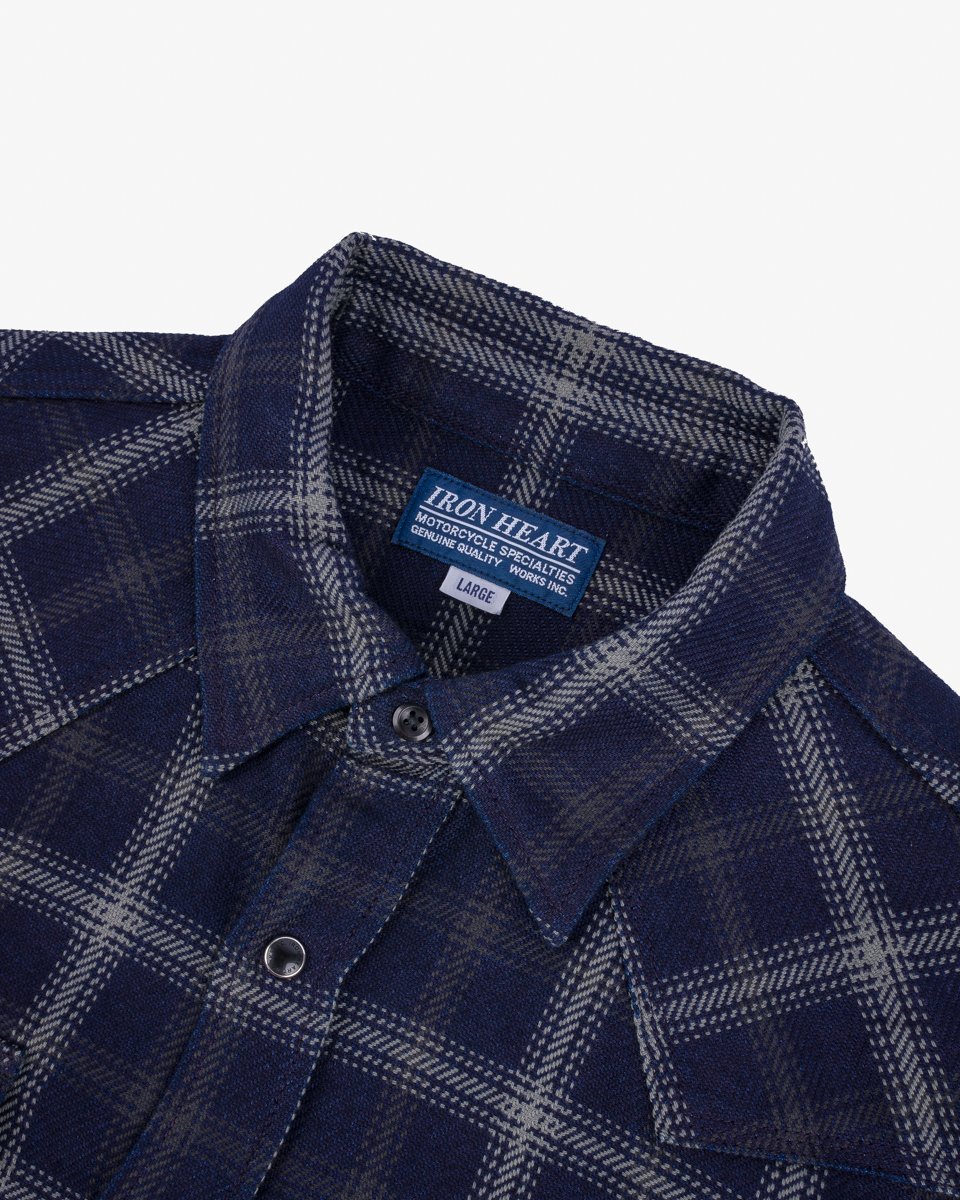 Iron Heart - IHSH-411 BLK Indigo Check