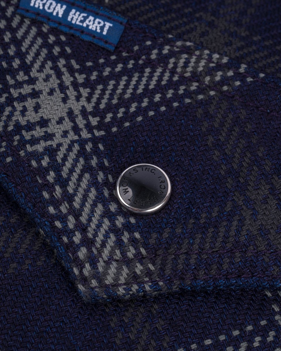 Iron Heart - IHSH-411 BLK Indigo Check