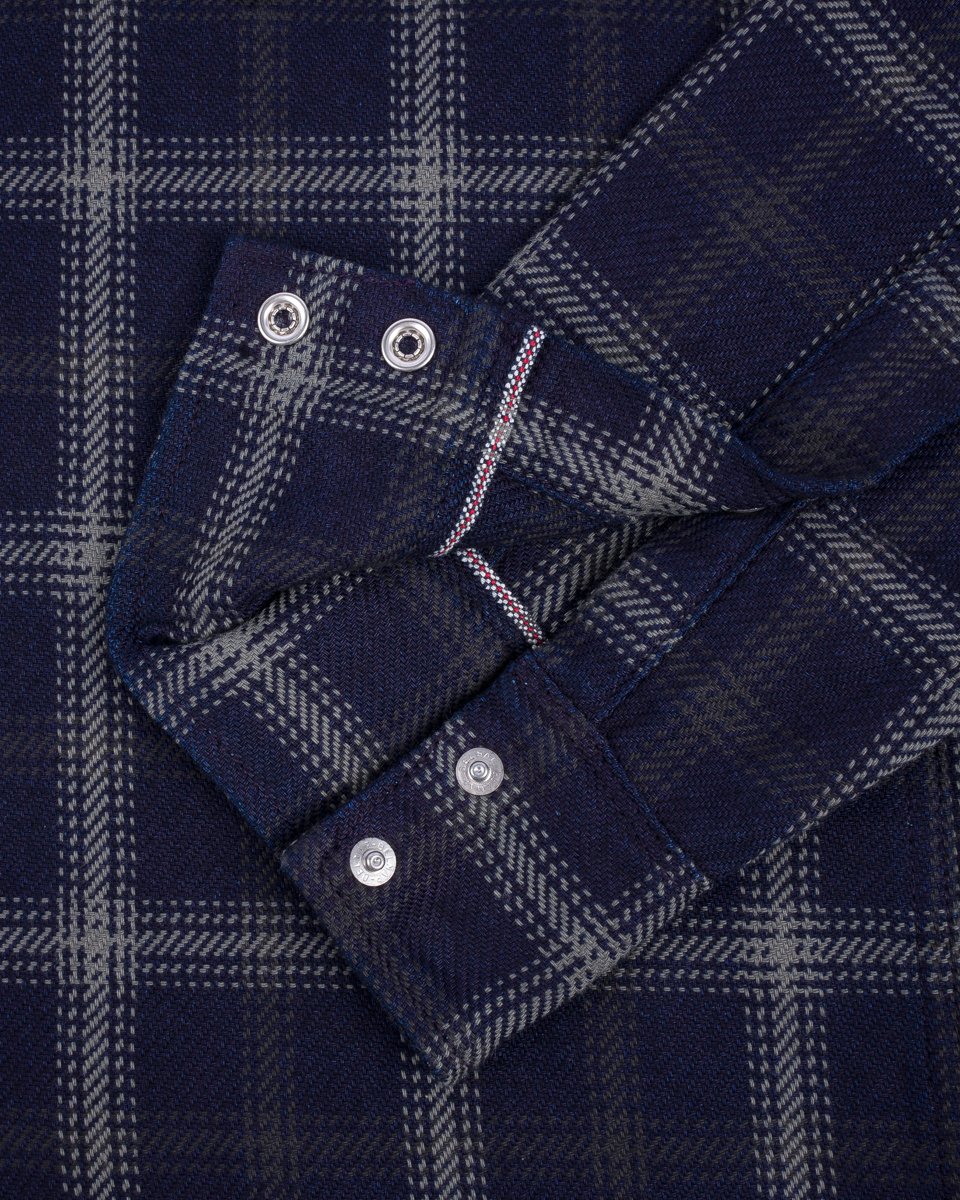 Iron Heart - IHSH-411 BLK Indigo Check