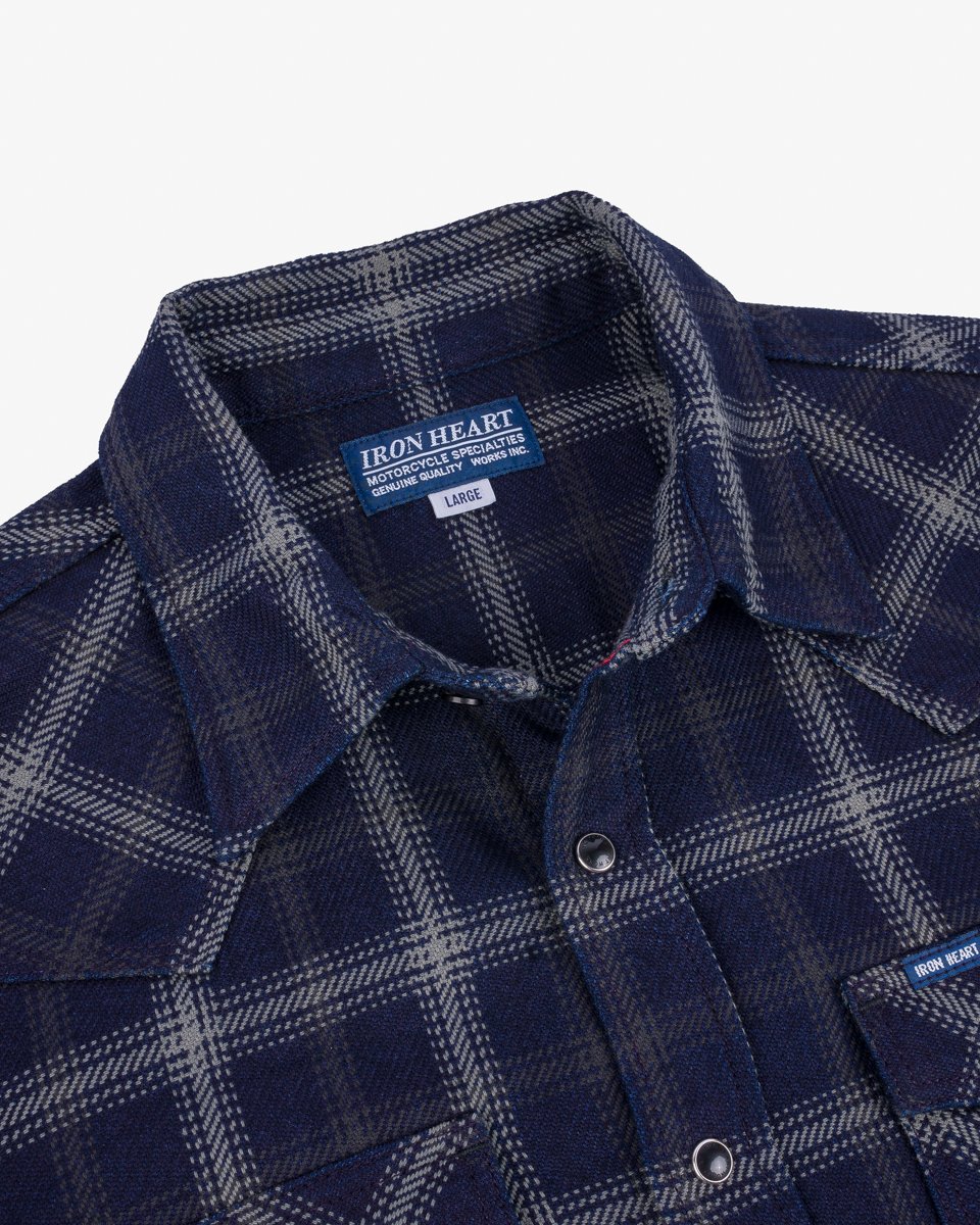 Iron Heart - IHSH-411 BLK Indigo Check
