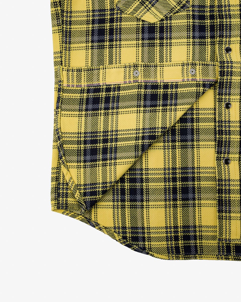 Iron Heart - IHSH-411 Indigo Check Yellow