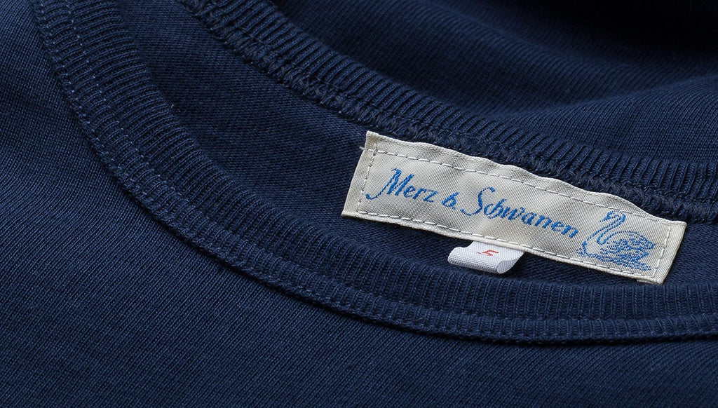 Merz B. Schwanen - 1950s Loopwheeled Tee Ink Blue