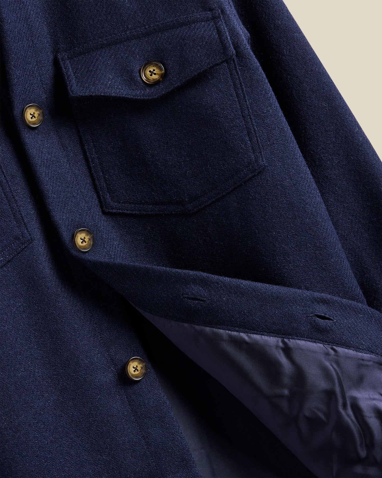 Portuguese Flannel - Wool Field Shirt Navy