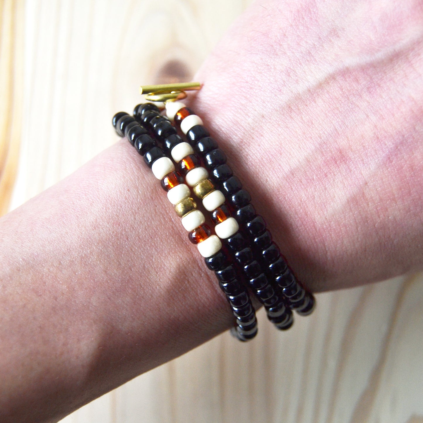 Kobashi Studio - Necklace Black/Off-White/Orange 5008