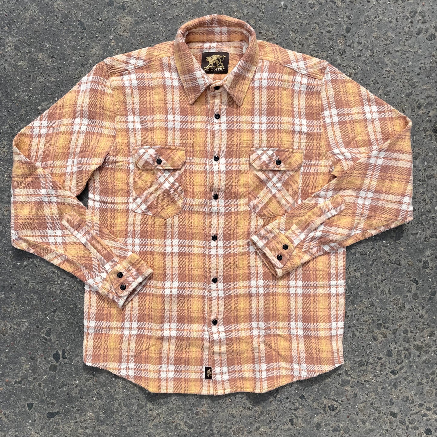 Indigofera - Bryson Flannel Shirt Sunfaded Ochre