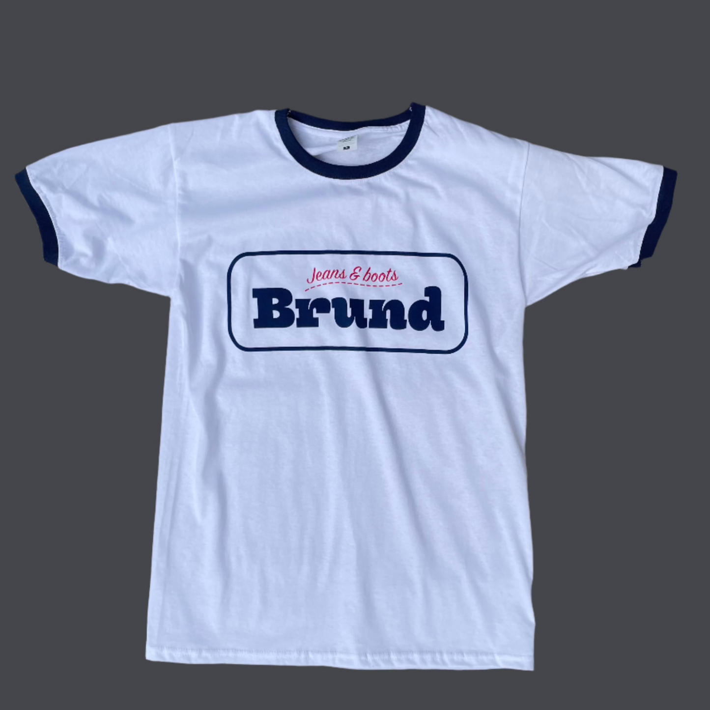 Brund - Ringer Logo Tee Navy/White