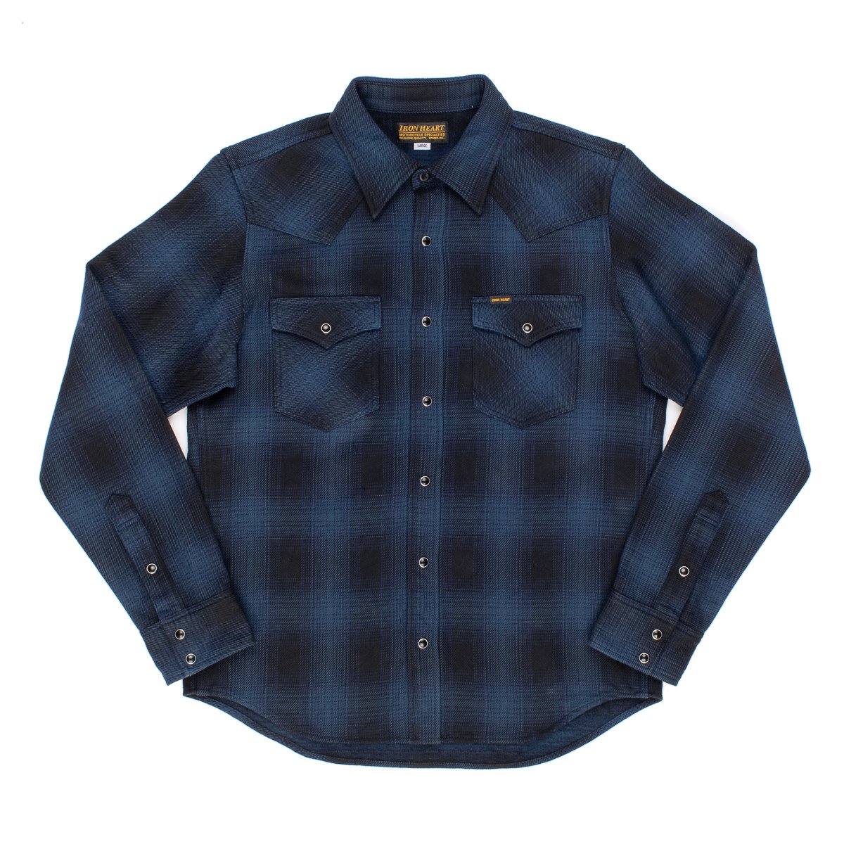 Iron Heart - IHSH-264-Nav Ombré Check Western