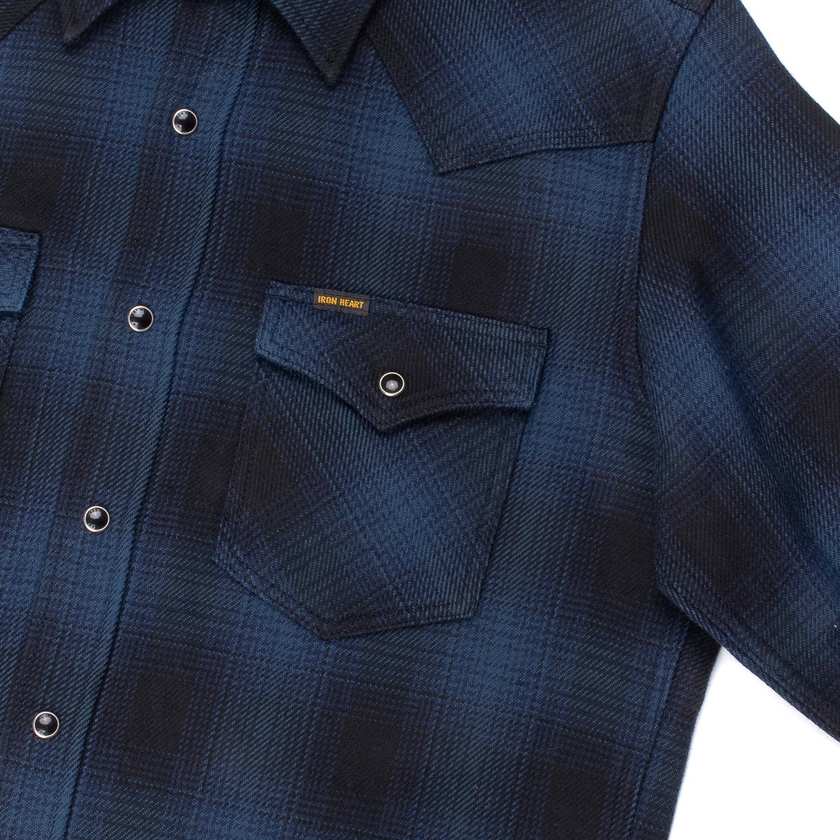 Iron Heart - IHSH-264-Nav Ombré Check Western