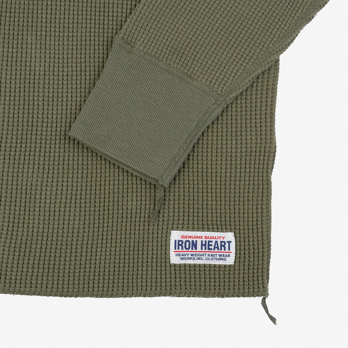 Iron Heart - IHTL-1213 Olive Waffle Thermal Henley