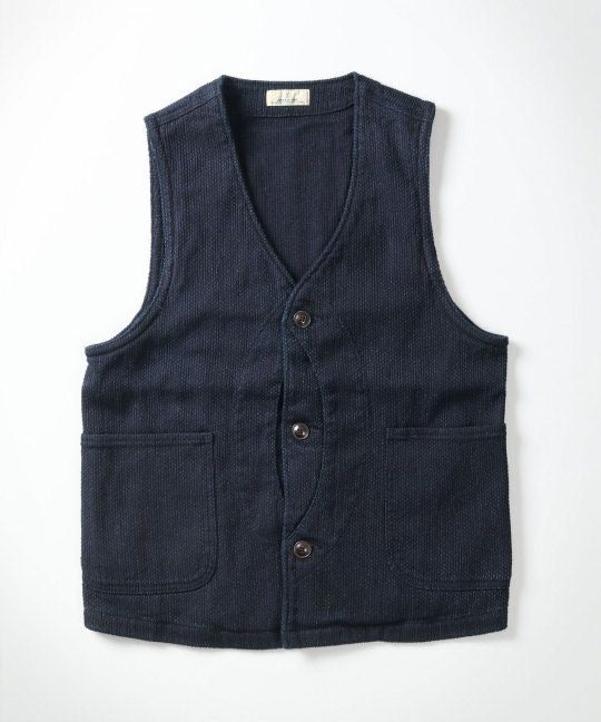 Japan Blue - Indigo Sashiko Hunting Vest
