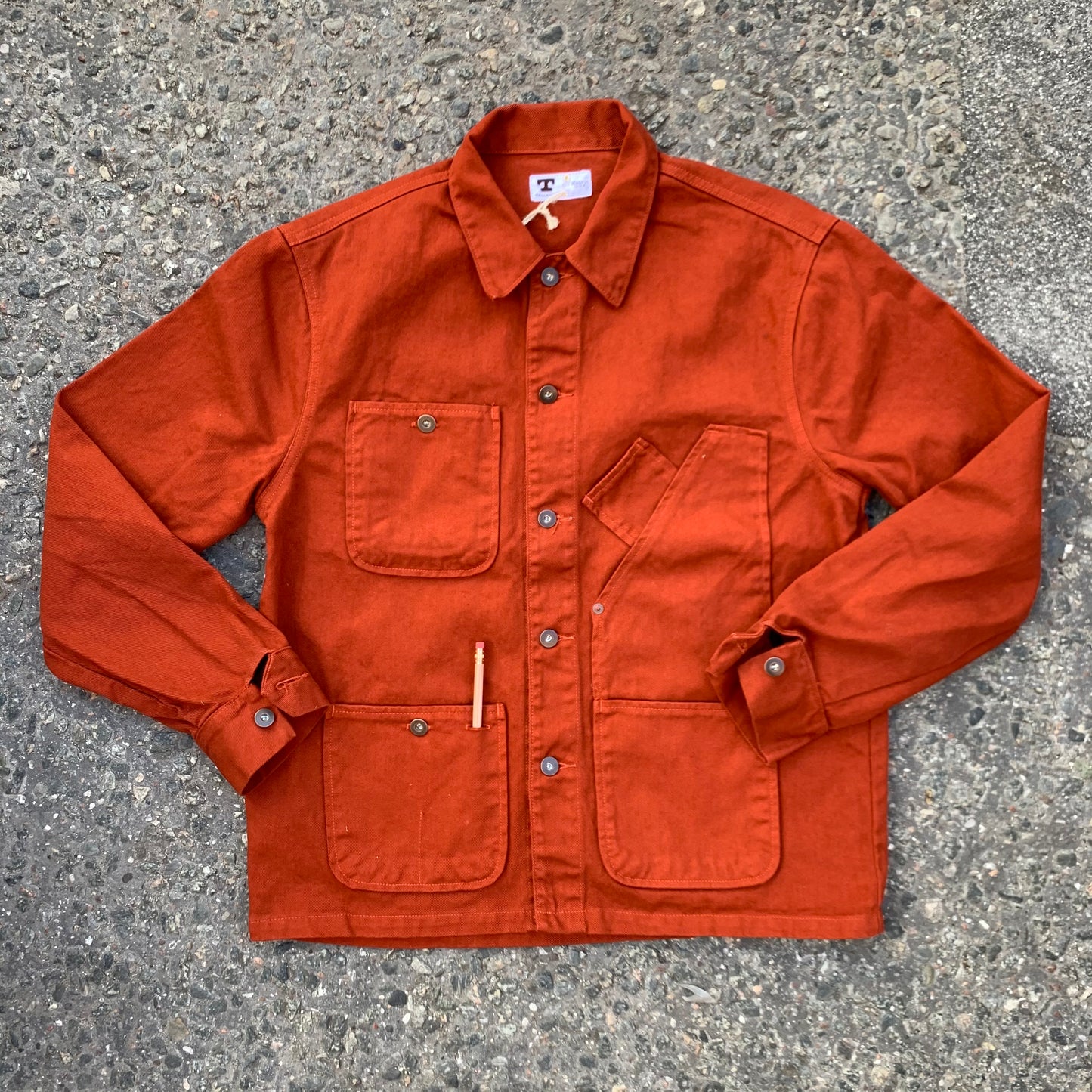 Tellason - Jacket, Coverall, International Orange Bull Denim