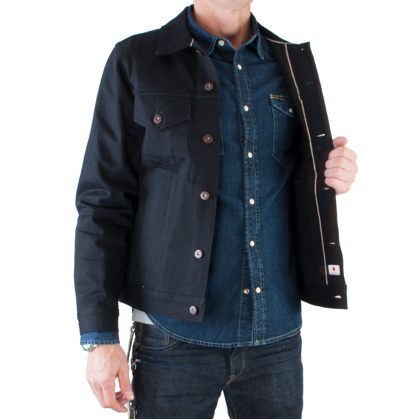 Tellason - Japanese Selvage Denim Jacket, 13.5 oz (Black) - Brund - 2