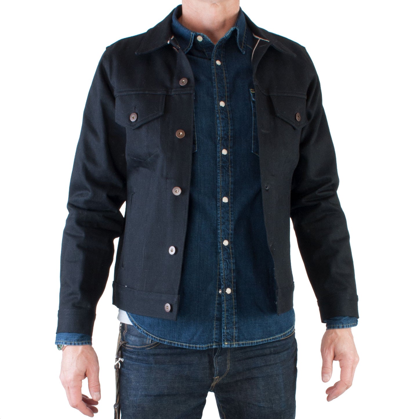 Tellason - Japanese Selvage Denim Jacket, 13.5 oz (Black) - Brund - 1
