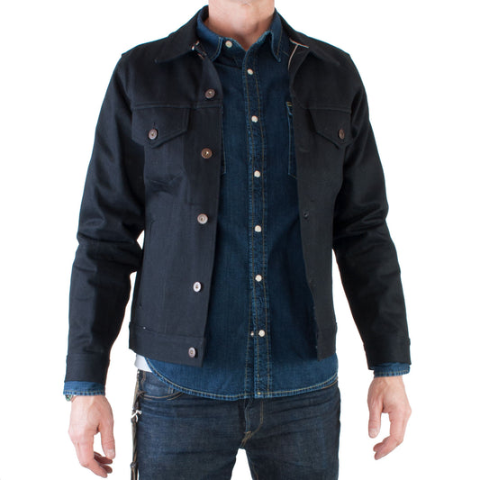 Tellason - Japanese Selvage Denim Jacket, 13.5 oz (Black) - Brund - 1