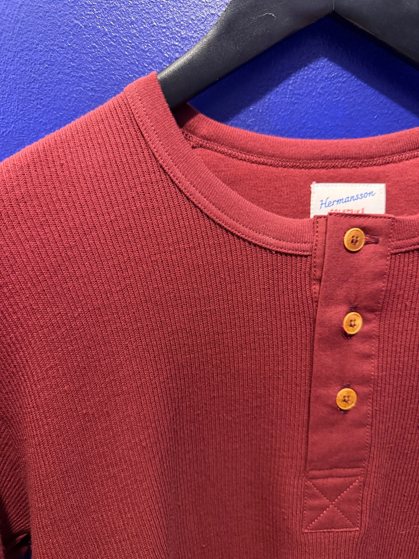 Hermansson Folktrikå - 001 Ribbed Henley Bordeaux