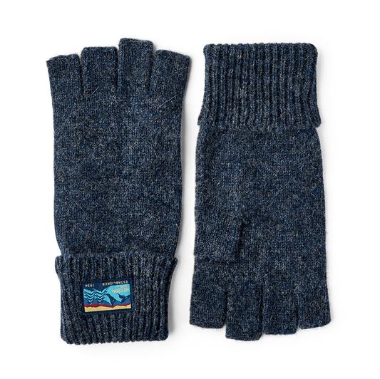 Hestra gloves - Raggwool Half Finger Navy