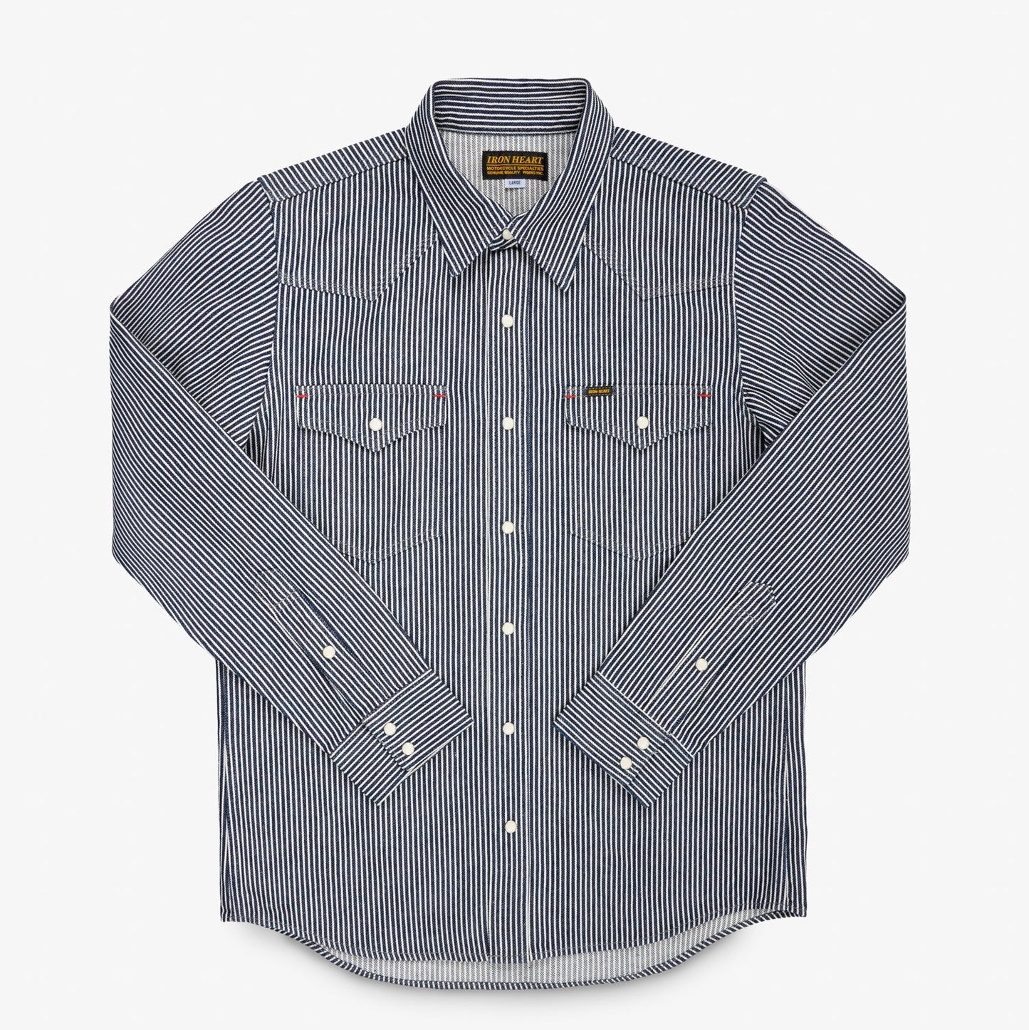 Iron Heart - IHSH-07 Hickory Stripe Western Shirt - Indigo