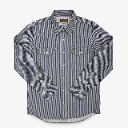 Iron Heart - IHSH-07 Hickory Stripe Western Shirt - Indigo