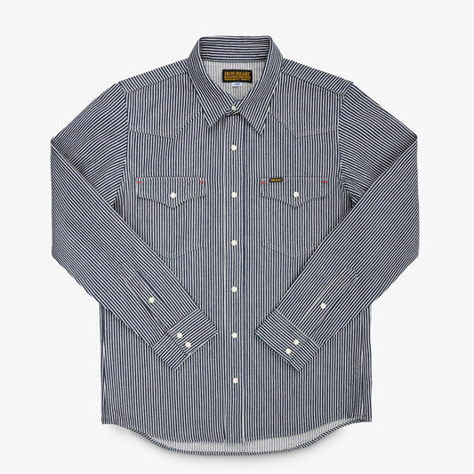Iron Heart - IHSH-07 Hickory Stripe Western Shirt - Indigo