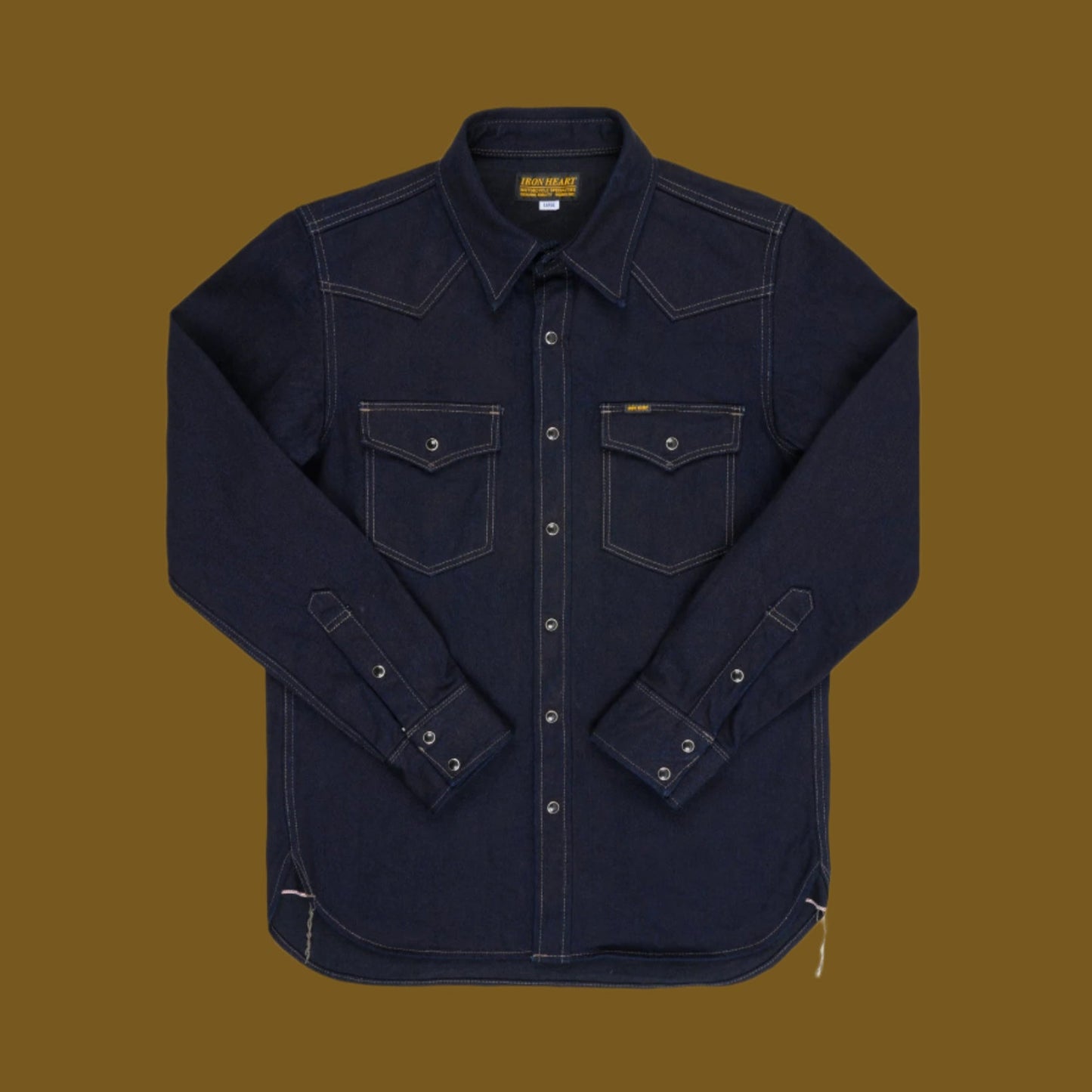 Iron Heart - IHSH-295 IB 14oz Western Shirt - Indigo/Black