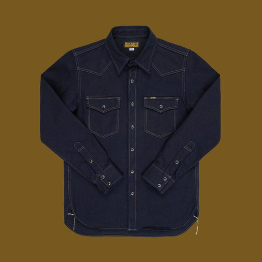 Iron Heart - IHSH-295 IB 14oz Western Shirt - Indigo/Black
