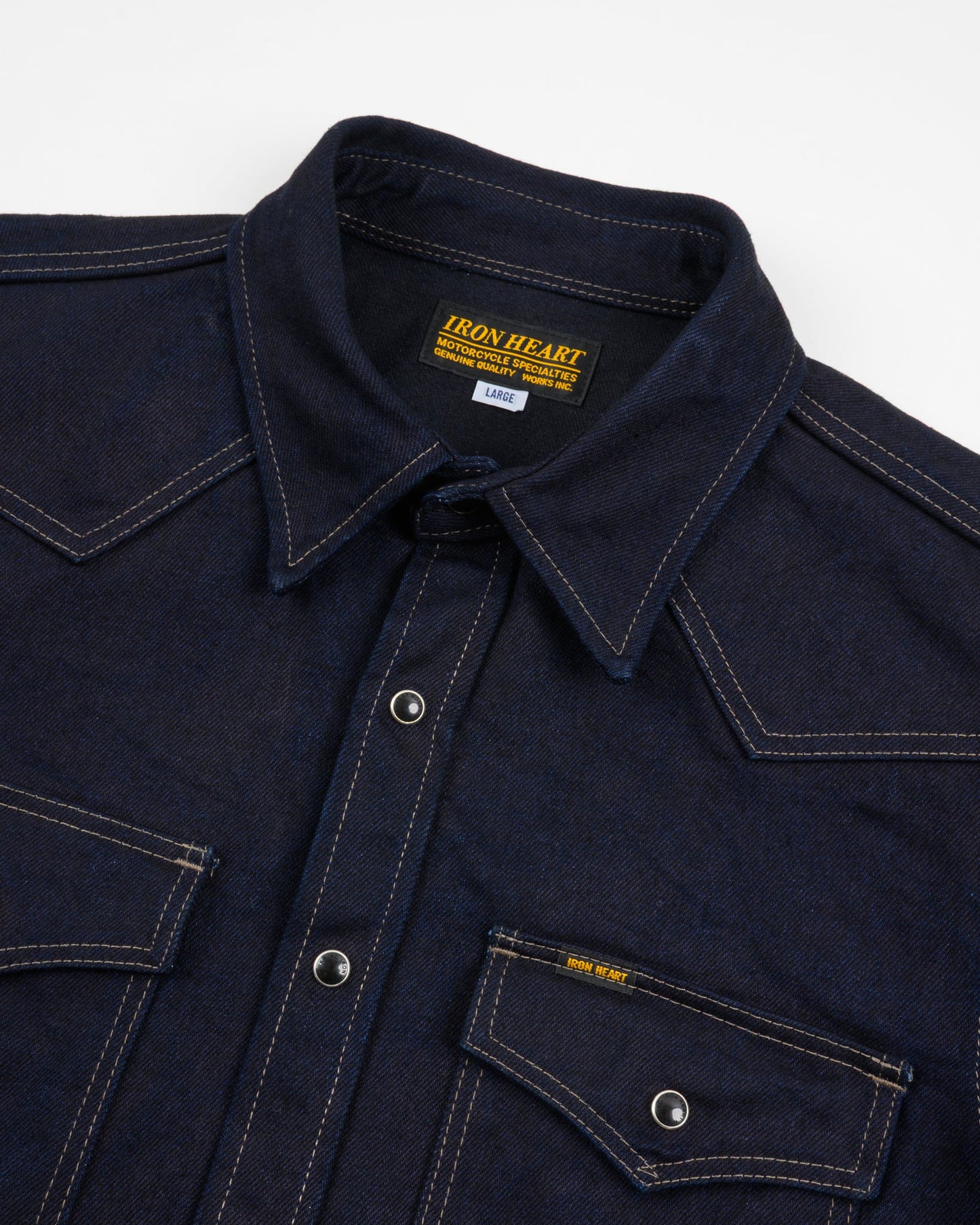 Iron Heart - IHSH-295 IB 14oz Western Shirt - Indigo/Black