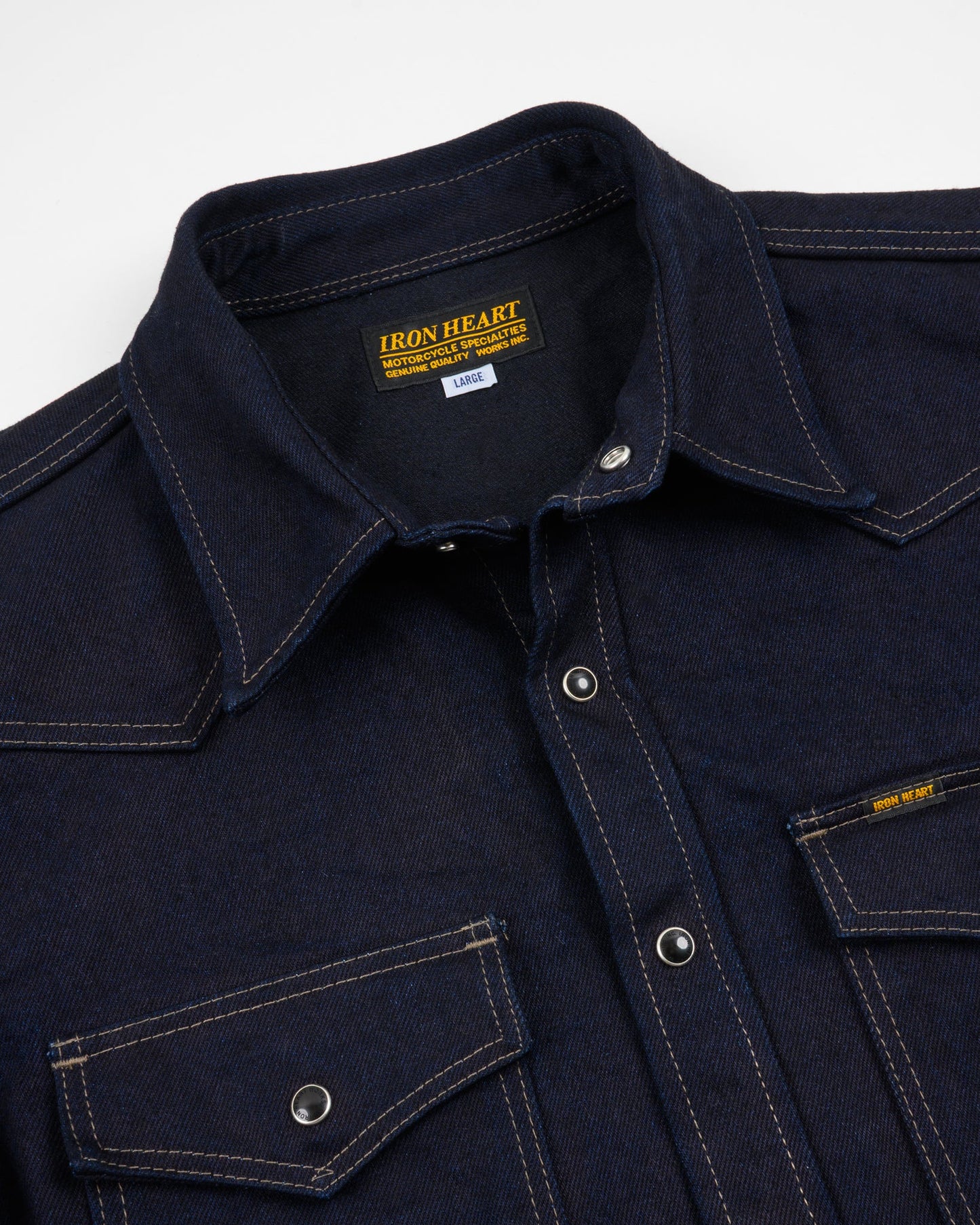 Iron Heart - IHSH-295 IB 14oz Western Shirt - Indigo/Black
