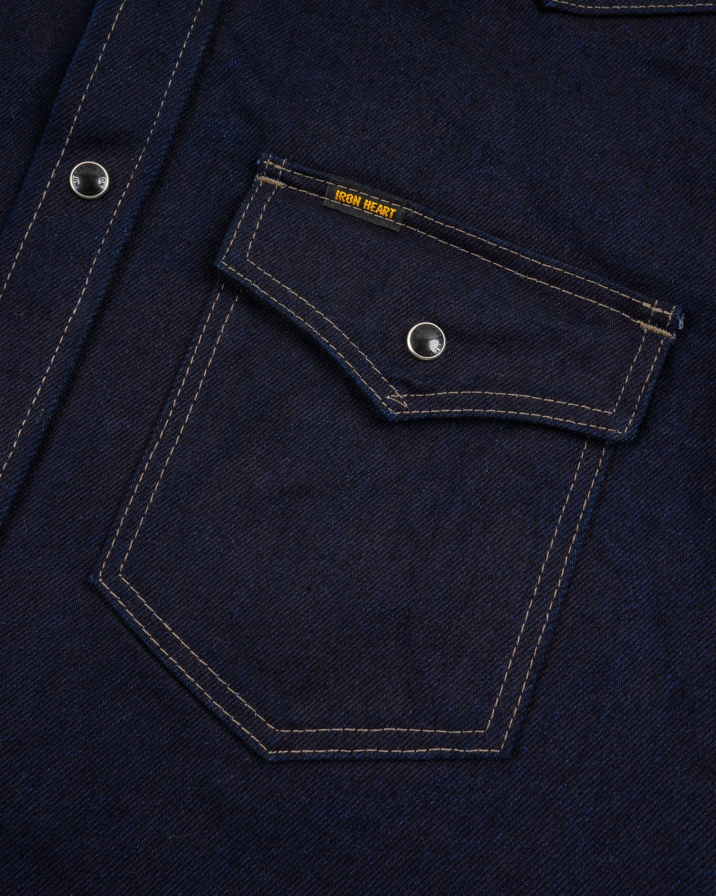 Iron Heart - IHSH-295 IB 14oz Western Shirt - Indigo/Black