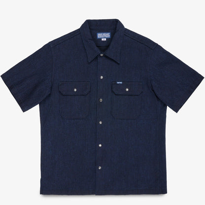 Iron Heart - Ihsh-445 Dobby Cloth Short Sleeve Mechanic Shirt - Indigo
