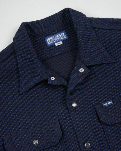 Iron Heart - Ihsh-445 Dobby Cloth Short Sleeve Mechanic Shirt - Indigo
