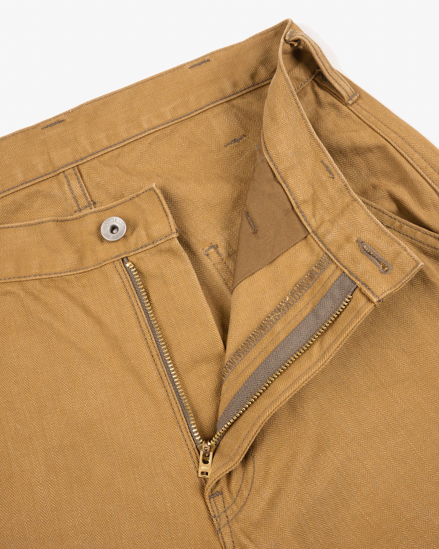 Iron Heart - IH-748 10oz Herringbone Pants - Brown