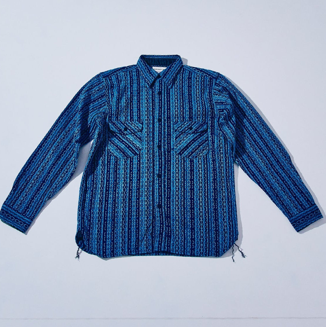 Samurai Jeans - SSS25-SKS Indigo Sashiko Stripe Shirt