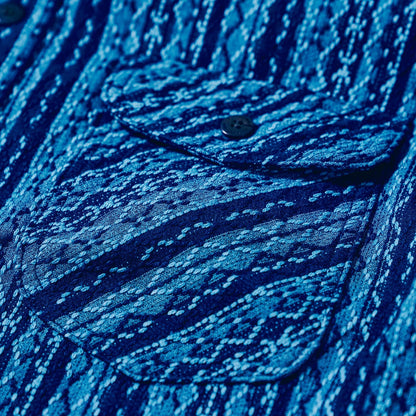 Samurai Jeans - SSS25-SKS Indigo Sashiko Stripe Shirt