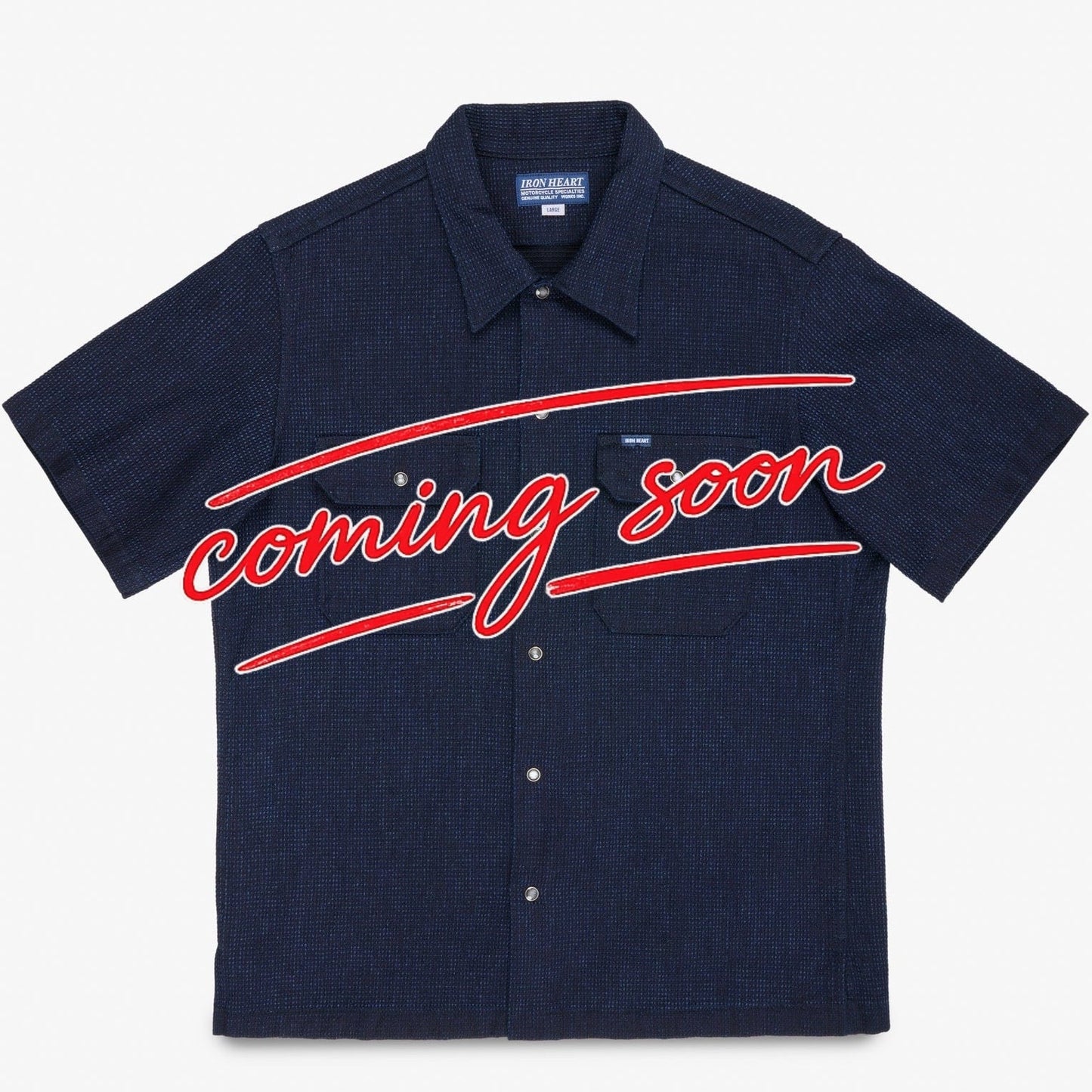Iron Heart - Ihsh-445 Dobby Cloth Short Sleeve Mechanic Shirt - Indigo