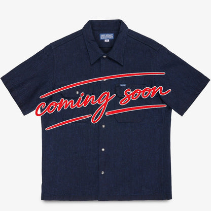 Iron Heart - Ihsh-445 Dobby Cloth Short Sleeve Mechanic Shirt - Indigo