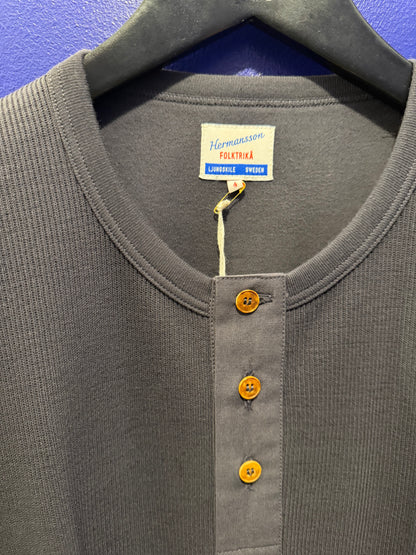 Hermansson Folktrikå - 001 Ribbed Henley Antrasit